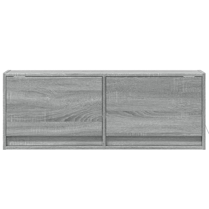 Comodă TV de perete cu lumini LED, gri sonoma, 100x31x38 cm - WALTI WALTI