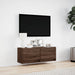 Comodă TV de perete cu lumini LED, stejar maro, 100x31x38 cm - WALTI WALTI