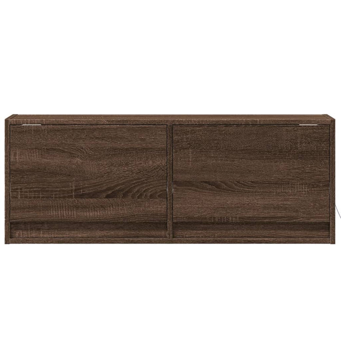 Comodă TV de perete cu lumini LED, stejar maro, 100x31x38 cm - WALTI WALTI