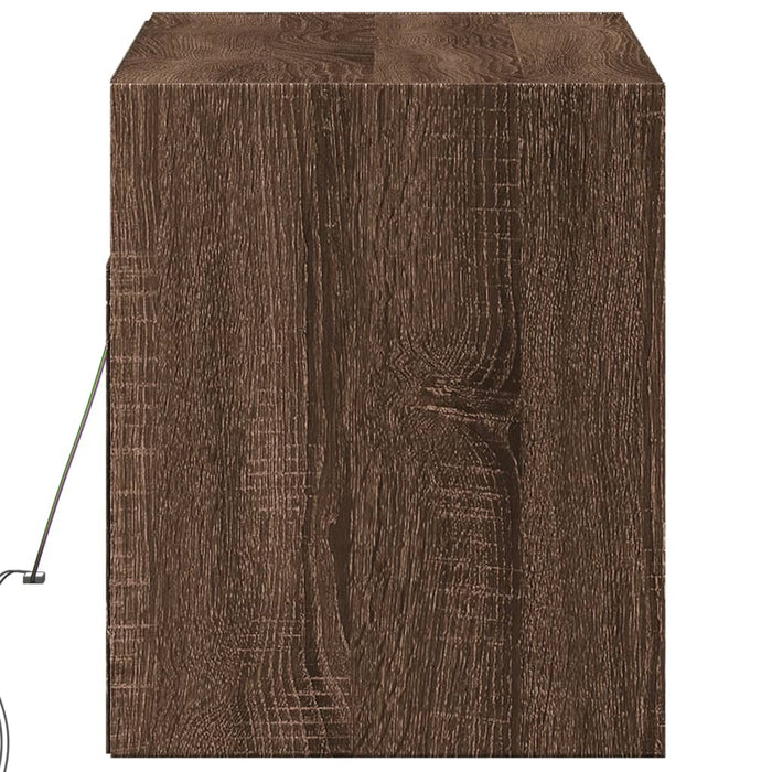 Comodă TV de perete cu lumini LED, stejar maro, 100x31x38 cm - WALTI WALTI