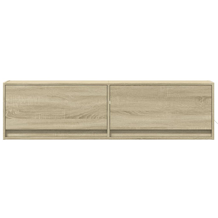 Comodă TV de perete cu lumini LED, stejar sonoma, 140x31x38 cm - WALTI WALTI