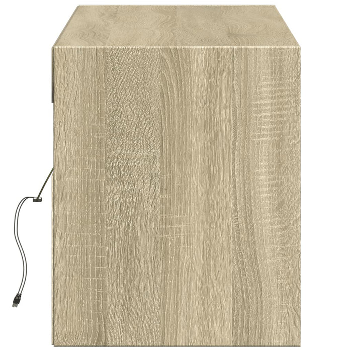 Comodă TV de perete cu lumini LED, stejar sonoma, 140x31x38 cm - WALTI WALTI