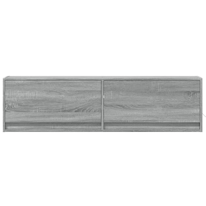 Comodă TV de perete cu lumini LED, gri sonoma, 140x31x38 cm - WALTI WALTI
