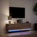 Comodă TV de perete cu lumini LED, stejar maro, 140x31x38 cm - WALTI WALTI