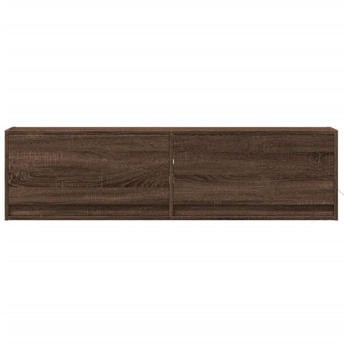Comodă TV de perete cu lumini LED, stejar maro, 140x31x38 cm - WALTI WALTI