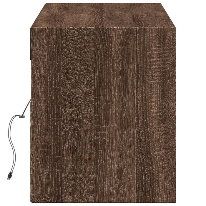 Comodă TV de perete cu lumini LED, stejar maro, 140x31x38 cm - WALTI WALTI