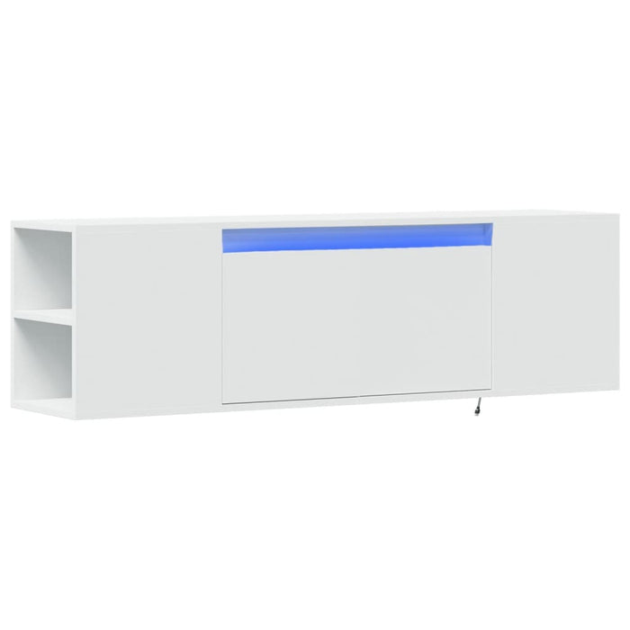 Dulap TV de perete cu lumini LED, alb, 135x31x39,5 cm - WALTI WALTI