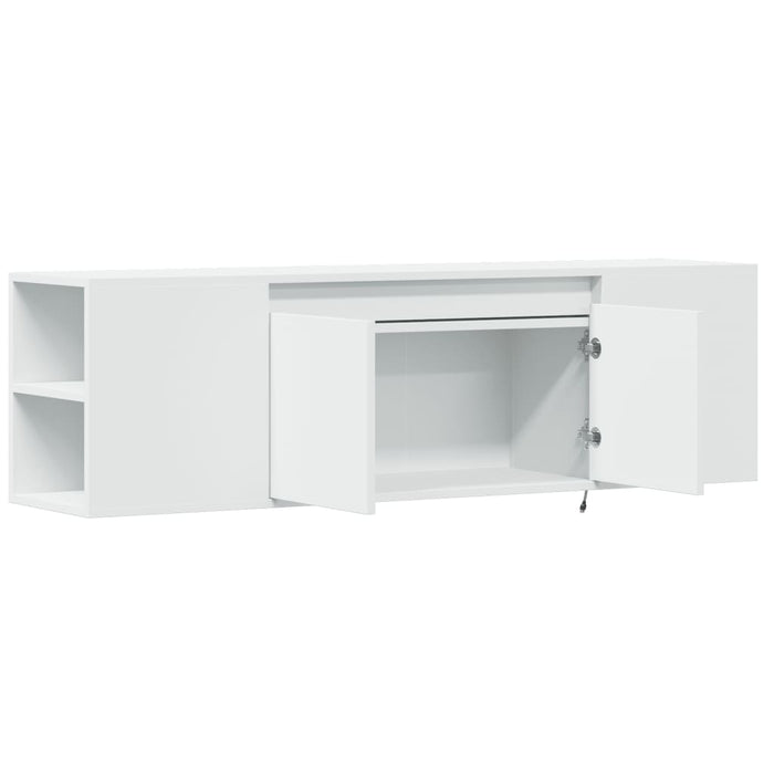 Dulap TV de perete cu lumini LED, alb, 135x31x39,5 cm - WALTI WALTI