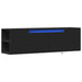 Dulap TV de perete cu lumini LED, negru, 135x31x39,5 cm - WALTI WALTI