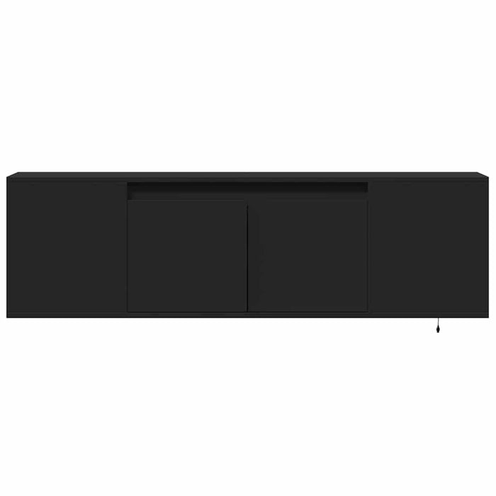 Dulap TV de perete cu lumini LED, negru, 135x31x39,5 cm - WALTI WALTI