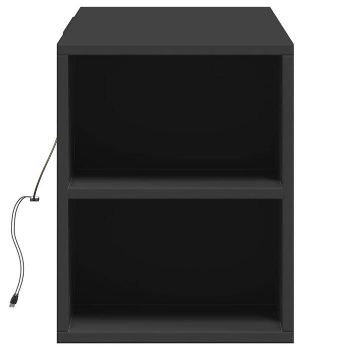 Dulap TV de perete cu lumini LED, negru, 135x31x39,5 cm - WALTI WALTI