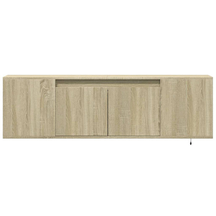 Dulap TV de perete cu lumini LED, stejar sonoma, 135x31x39,5 cm - WALTI WALTI