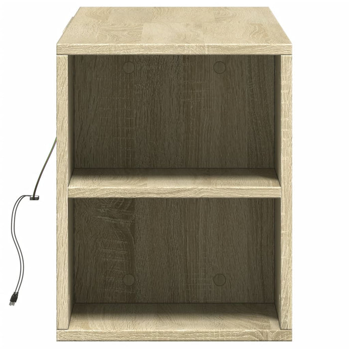 Dulap TV de perete cu lumini LED, stejar sonoma, 135x31x39,5 cm - WALTI WALTI