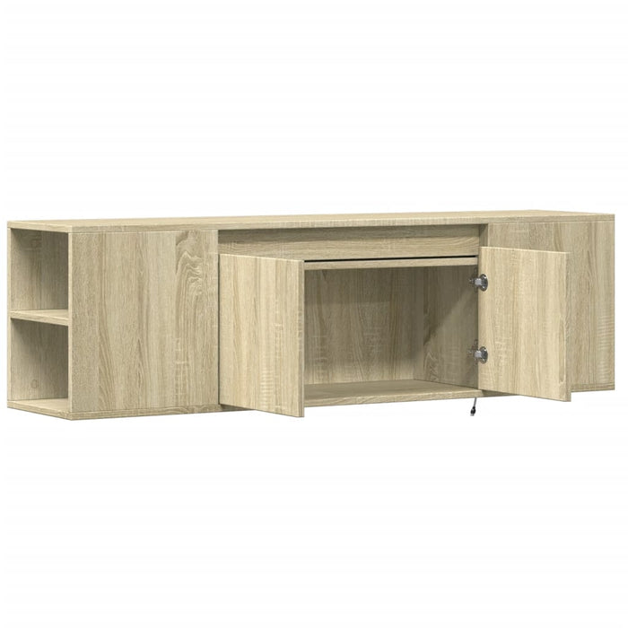 Dulap TV de perete cu lumini LED, stejar sonoma, 135x31x39,5 cm - WALTI WALTI