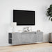 Dulap TV de perete cu lumini LED, gri beton, 135x31x39,5 cm - WALTI WALTI