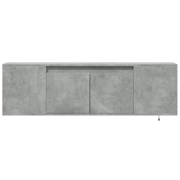 Dulap TV de perete cu lumini LED, gri beton, 135x31x39,5 cm - WALTI WALTI