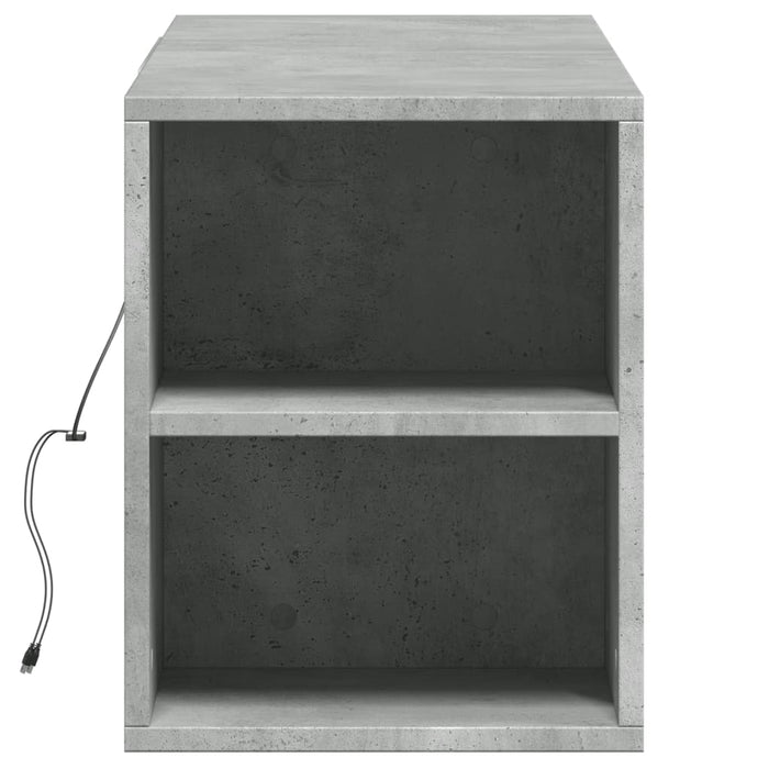 Dulap TV de perete cu lumini LED, gri beton, 135x31x39,5 cm - WALTI WALTI