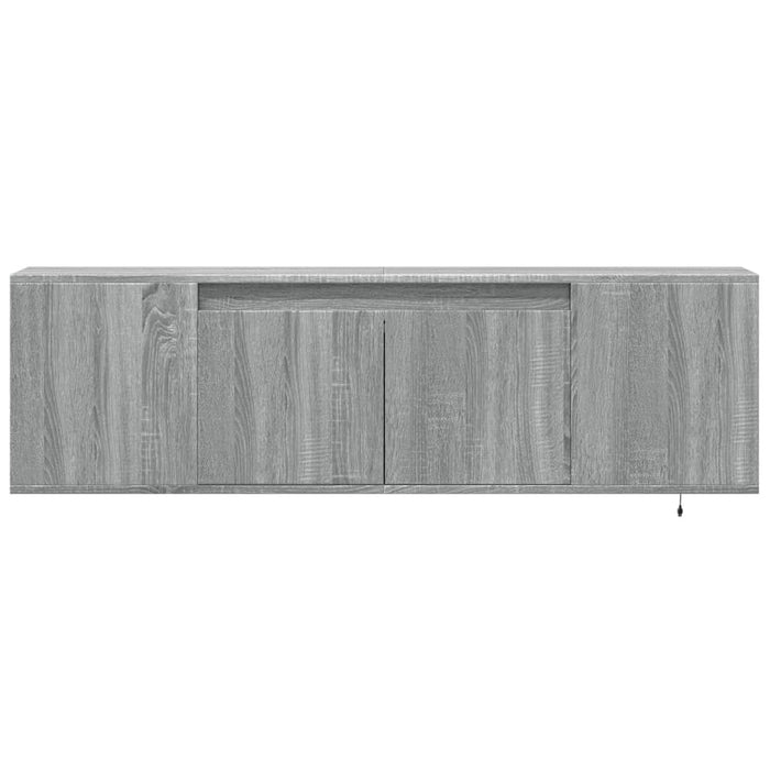 Comodă TV de perete cu lumini LED, gri sonoma, 135x31x39,5 cm - WALTI WALTI