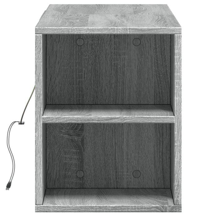 Comodă TV de perete cu lumini LED, gri sonoma, 135x31x39,5 cm - WALTI WALTI