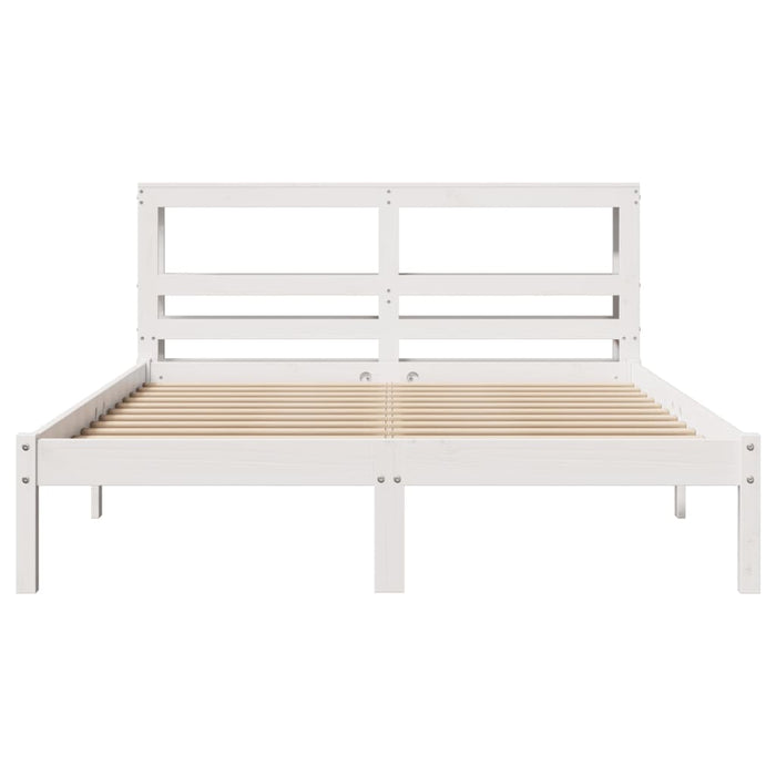 Cadru de pat fără saltea, alb, 140x190 cm, lemn masiv de pin - WALTI WALTI