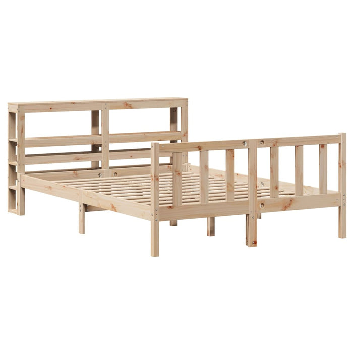 Cadru de pat fără saltea, 140x200 cm, lemn masiv pin - WALTI WALTI