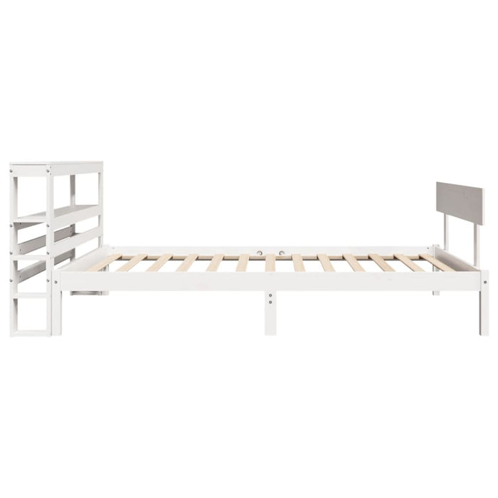 Cadru pat fără saltea, alb, 90x190 cm, lemn masiv de pin WALTI