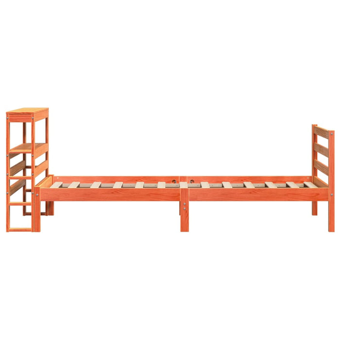 Cadru pat fără saltea, maro ceruit, 75x190 cm, lemn masiv pin - WALTI WALTI