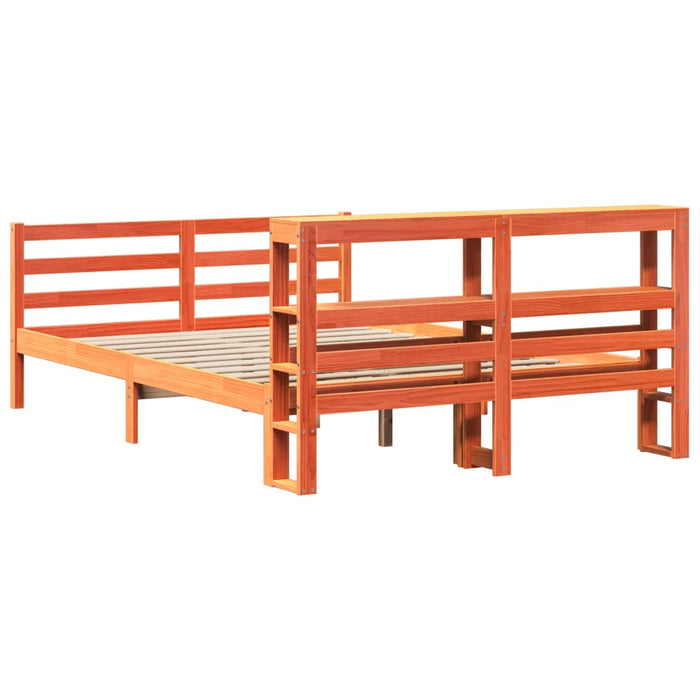 Cadru de pat fără saltea, maro ceruit 150x200 cm lemn masiv pin - WALTI WALTI
