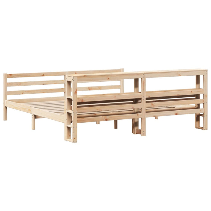 Cadru pat cu tăblie 200x200 cm, lemn masiv de pin WALTI