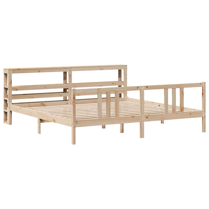 Cadru pat cu tăblie 200x200 cm, lemn masiv de pin - WALTI WALTI