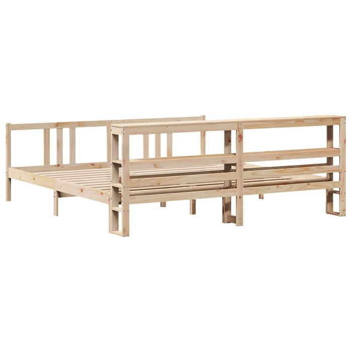 Cadru pat cu tăblie 200x200 cm, lemn masiv de pin - WALTI WALTI