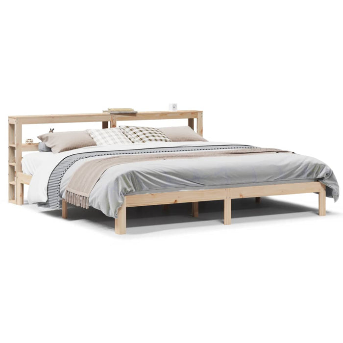 Cadru pat cu tăblie 200x200 cm, lemn masiv de pin WALTI