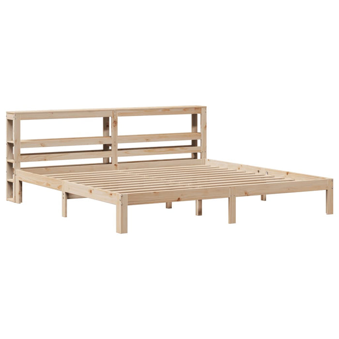 Cadru pat cu tăblie 200x200 cm, lemn masiv de pin WALTI
