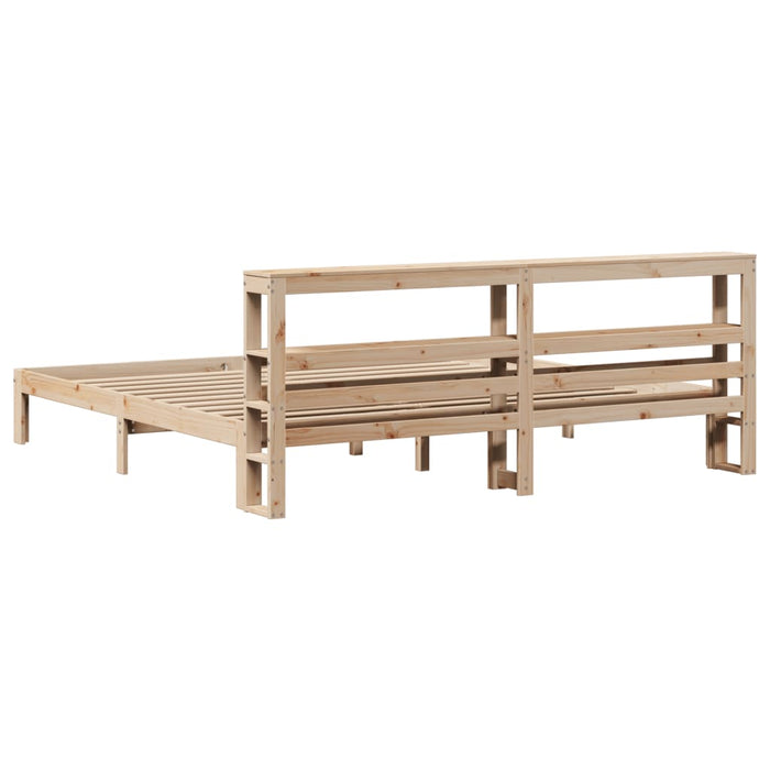 Cadru pat cu tăblie 200x200 cm, lemn masiv de pin WALTI