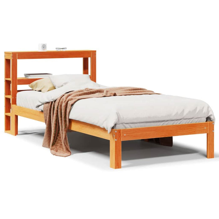 Cadru pat fără saltea, maro ceruit, 75x190 cm, lemn masiv pin - WALTI WALTI