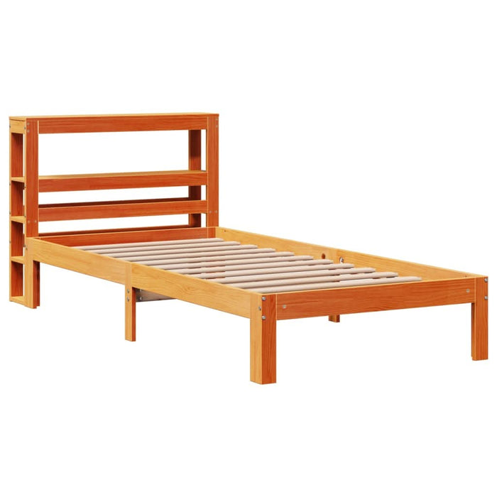Cadru pat fără saltea, maro ceruit, 75x190 cm, lemn masiv pin - WALTI WALTI