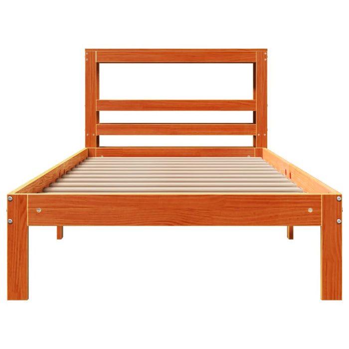 Cadru pat fără saltea, maro ceruit, 75x190 cm, lemn masiv pin - WALTI WALTI
