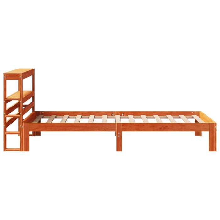 Cadru pat fără saltea, maro ceruit, 75x190 cm, lemn masiv pin - WALTI WALTI