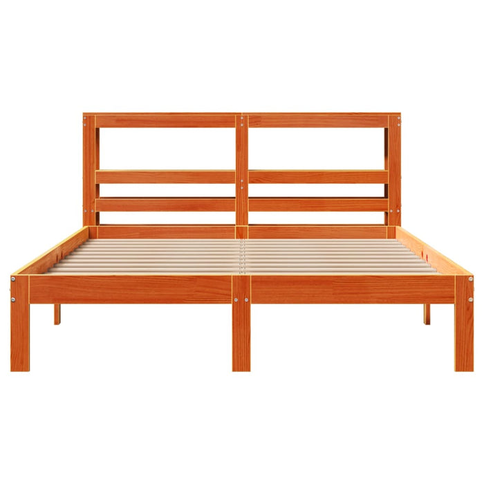 Cadru pat fără saltea, maro ceruit, 140x190 cm, lemn masiv pin - WALTI WALTI