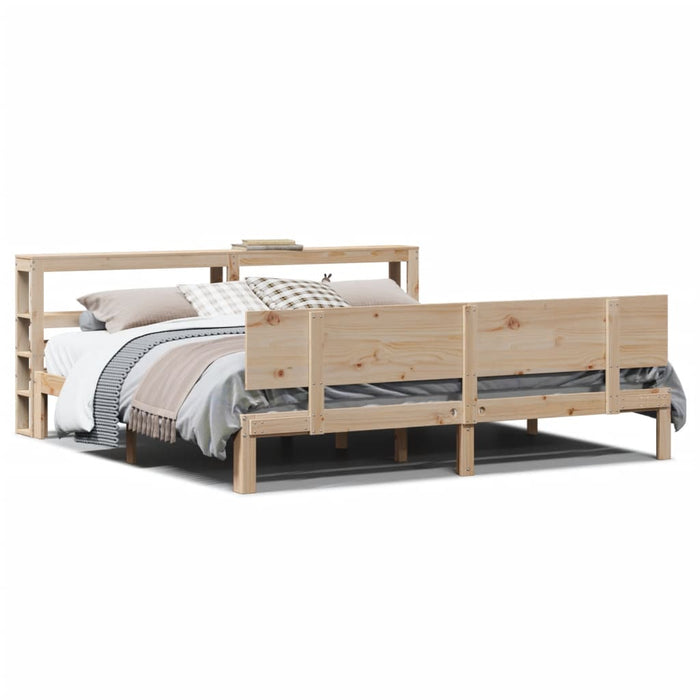 Cadru pat cu tăblie 200x200 cm, lemn masiv de pin - WALTI WALTI