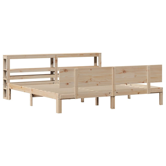 Cadru pat cu tăblie 200x200 cm, lemn masiv de pin - WALTI WALTI