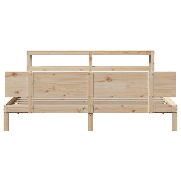 Cadru pat cu tăblie 200x200 cm, lemn masiv de pin - WALTI WALTI