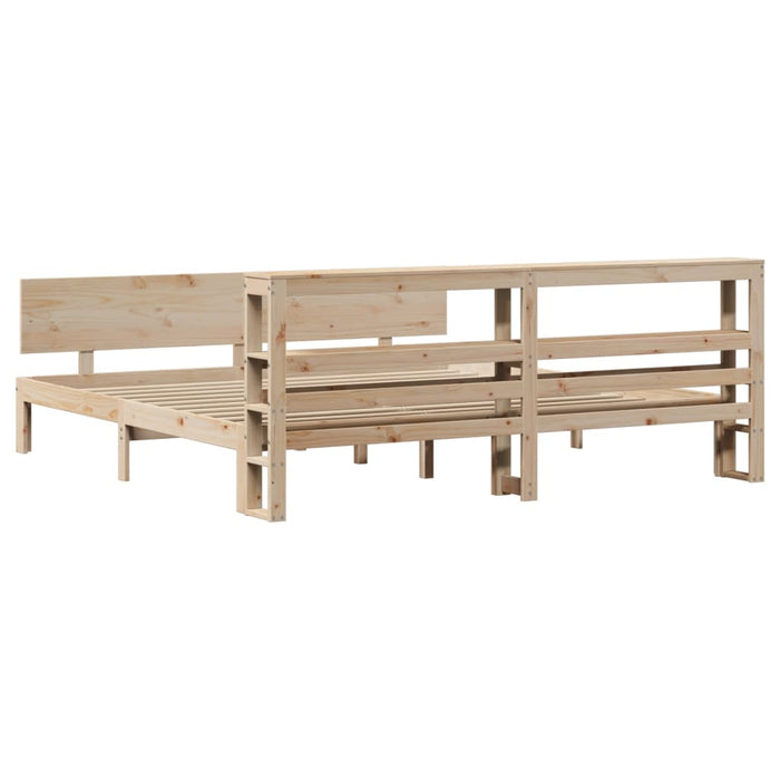 Cadru pat cu tăblie 200x200 cm, lemn masiv de pin - WALTI WALTI
