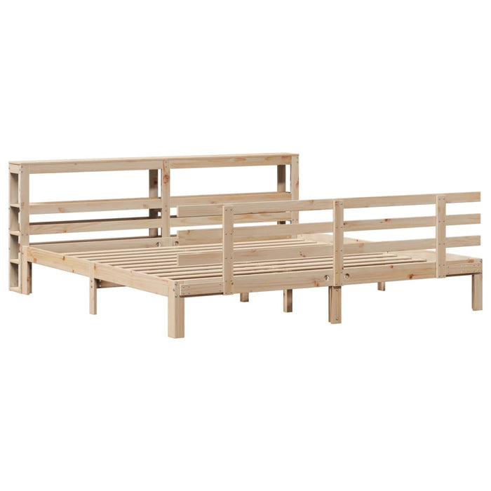 Cadru pat cu tăblie 200x200 cm, lemn masiv de pin - WALTI WALTI