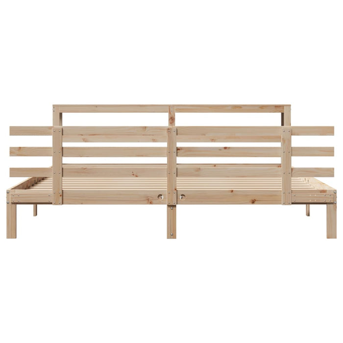 Cadru pat cu tăblie 200x200 cm, lemn masiv de pin - WALTI WALTI