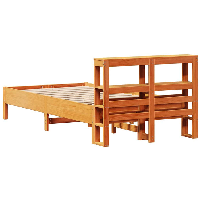 Cadru pat fără saltea, maro ceruit, 120x200 cm, lemn masiv pin - WALTI WALTI