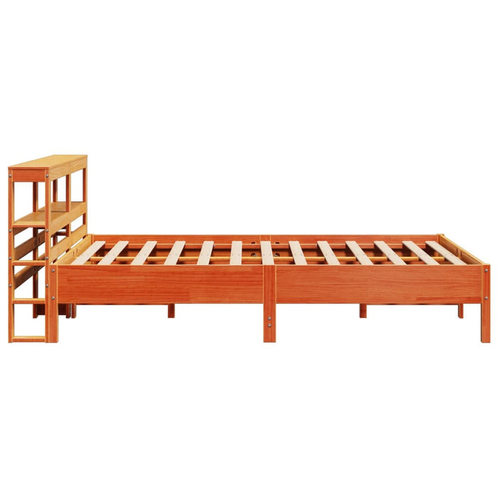 Cadru pat fără saltea, maro ceruit, 140x190 cm, lemn masiv pin WALTI