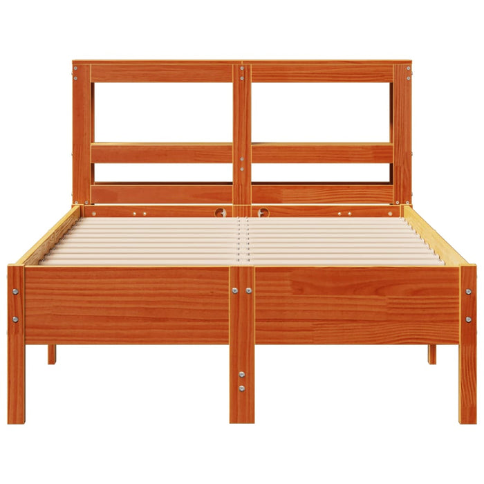 Cadru pat fără saltea, maro ceruit, 75x190 cm, lemn masiv pin - WALTI WALTI