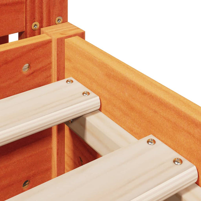 Cadru de pat fără saltea, maro ceruit 200x200 cm lemn masiv pin - WALTI WALTI