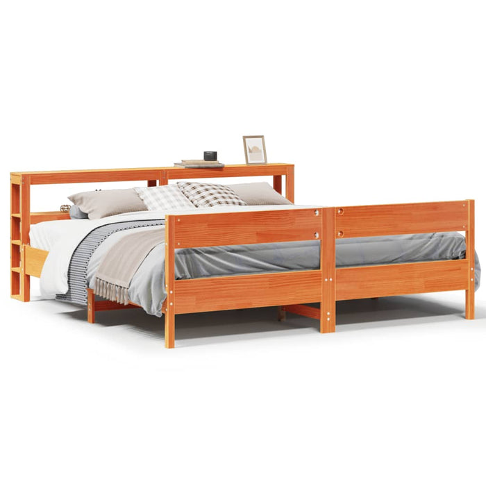 Cadru de pat fără saltea, maro ceruit 180x200 cm lemn masiv pin - WALTI WALTI